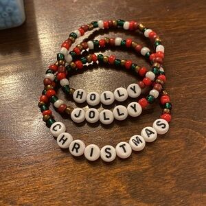 Holly Jolly Christmas- Festive Beaded Holiday Bracelet Set